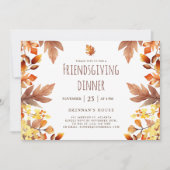 Modern Friendsgiving Diner Thanksgiving Party Kaart (Voorkant)
