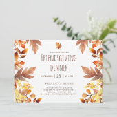 Modern Friendsgiving Diner Thanksgiving Party Kaart (Staand voorkant)