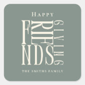 Modern Friendsgiving Herfst Elegant Vierkante Sticker (Voorkant)