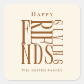Modern Friendsgiving Herfst Elegant Vierkante Sticker (Voorkant)