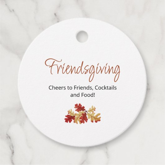 Modern Friendsgiving Herfst Foliage Thanksgiving Bedankjes Labels (Voorkant)