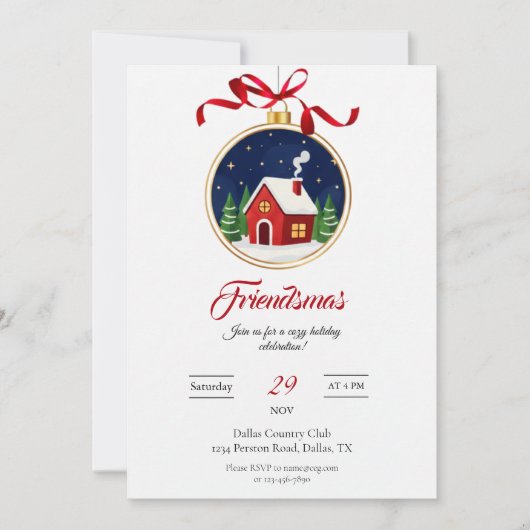 Modern Friendsmas Holiday Party Invitation Kaart (Voorkant)