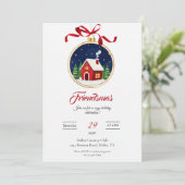 Modern Friendsmas Holiday Party Invitation Kaart (Staand voorkant)
