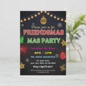 Modern Friendsmas Holiday Party Invitation Kaart (Staand voorkant)