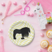 Modern Friesian Horse Illustratie gecontroleerd Papieren Bordje (Feest)