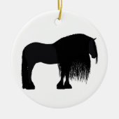 Modern Friesian Horse Illustratie Keramisch Ornament (Voorkant)
