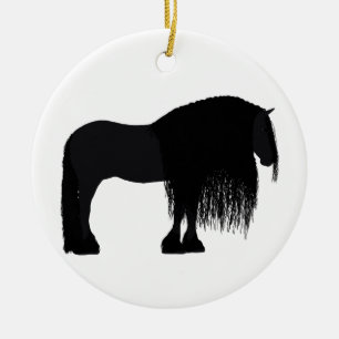 Modern Friesian Horse Illustratie Keramisch Ornament