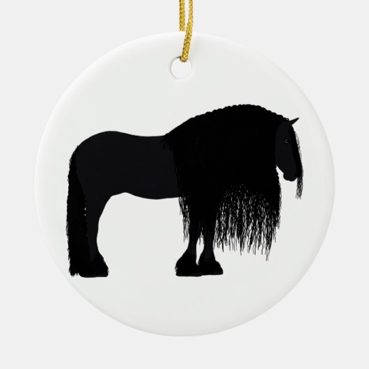 Modern Friesian Horse Illustratie Keramisch Ornament (Voorkant)