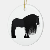 Modern Friesian Horse Illustratie Keramisch Ornament (Links)