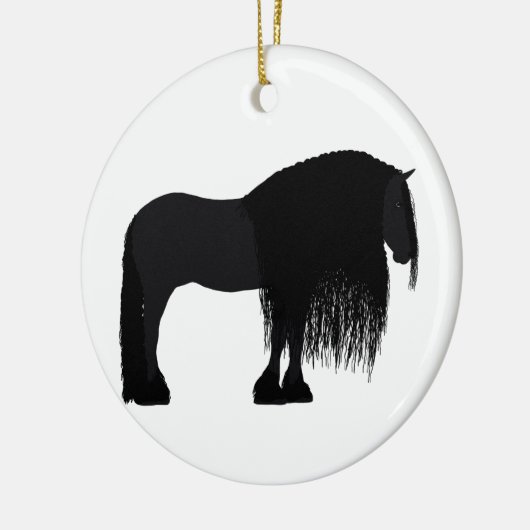 Modern Friesian Horse Illustratie Keramisch Ornament (Links)