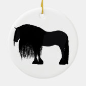 Modern Friesian Horse Illustratie Keramisch Ornament (Achterkant)