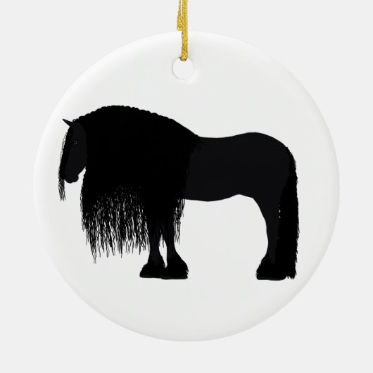 Modern Friesian Horse Illustratie Keramisch Ornament (Achterkant)