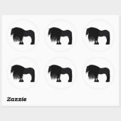 Modern Friesian Horse Illustratie Ronde Sticker (Vel)