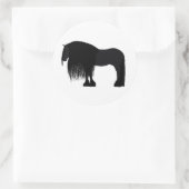 Modern Friesian Horse Illustratie Ronde Sticker (Tas)