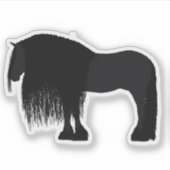 Modern Friesian Horse Illustratie Sticker (Voorkant)