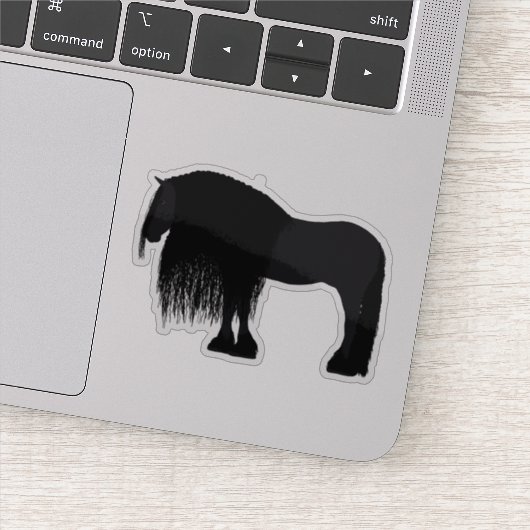 Modern Friesian Horse Illustratie Sticker (Detail)