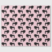 Modern Friesian Horse Illustration Pink Cadeaupapier (Vlak)