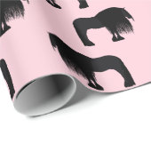 Modern Friesian Horse Illustration Pink Cadeaupapier (Rol Hoek)