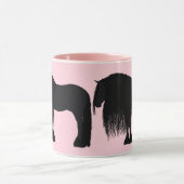 Modern Friesian Horse Illustration Pink Mok (Midden)