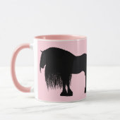 Modern Friesian Horse Illustration Pink Mok (Links)
