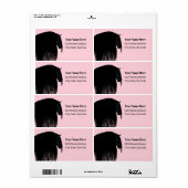Modern Friesian Horse Pink Address Return Etiket (Full Sheet)