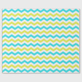 Modern, fris, trendy groen, geel, wit chevron cadeaupapier (Vlak)