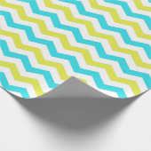 Modern, fris, trendy groen, geel, wit chevron cadeaupapier (Hoek)