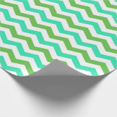 Modern, fris, trendy groen, witte chevron cadeaupapier (Hoek)