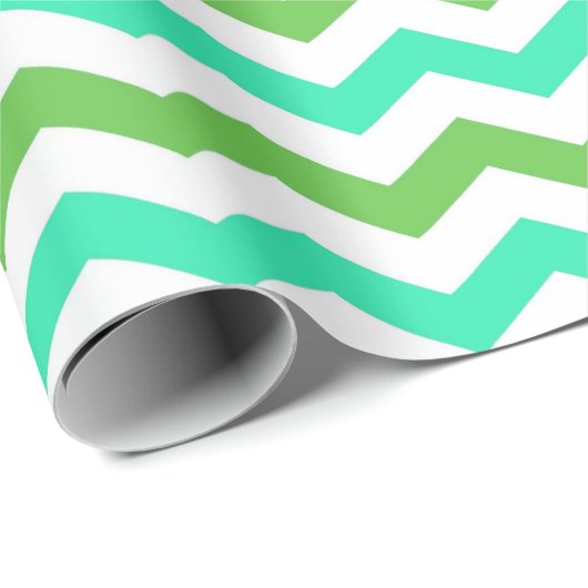 Modern, fris, trendy groen, witte chevron cadeaupapier (Rol Hoek)