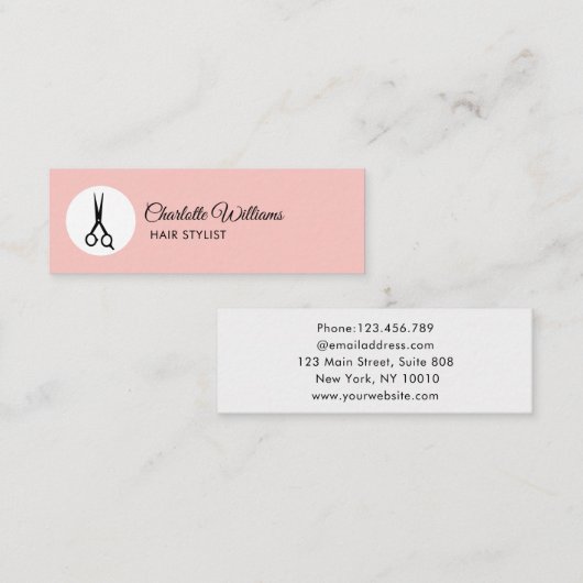 Modern Friseur Visitenkarte Mini Visitekaartje (Voorkant / Achterkant)