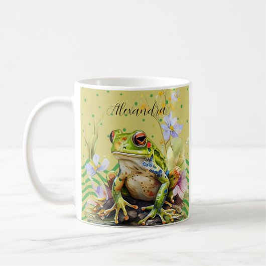 Modern Frog Waterverf Fun Joke Koffiemok (Links)