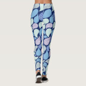 Modern Frosty Glitter Paisley Patroon Blauw Leggings (Achterkant)