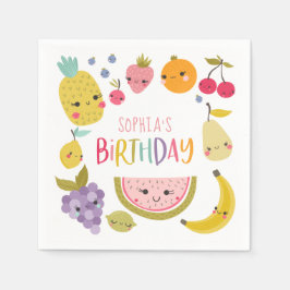 Modern Fruit Birthday Napkins Servet