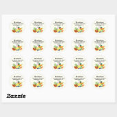 Modern Fruit en Groenten Rond Terugkeeradres Ronde Sticker (Vel)
