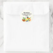 Modern Fruit en Groenten Rond Terugkeeradres Ronde Sticker (Tas)