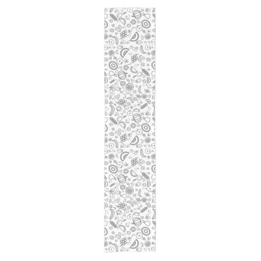 Modern Fruit Line Tekeningspatroon Korte Tafelloper (Voorkant)