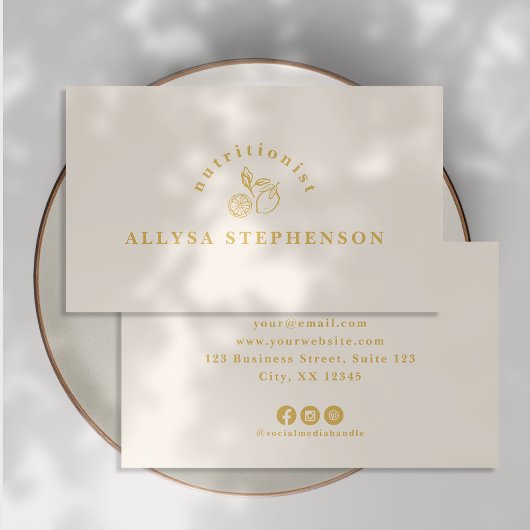 Modern, fruit logo, voedingsdeskundige visitekaart visitekaartje