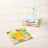 Modern fruitpatroon kartonnen onderzetters (Insitu)