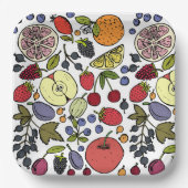 Modern fruitpatroon voor verjaardagsfeestje l Whit Papieren Bordje (Voorkant)