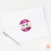 Modern Fuchsia Glittering Long Beautiful Lashes Ronde Sticker (Envelop)