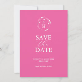 Modern Fuchsia Roze Minimal Save The Date