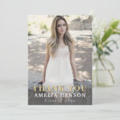 Modern Full Photo Afstuderen Bedankkaart (Staand voorkant)