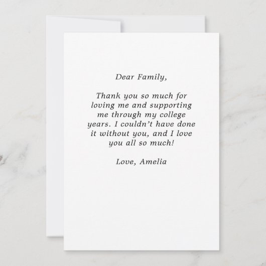 Modern Full Photo Afstuderen Bedankkaart (Achterkant)