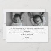 Modern Full Photo Black & White Baby Birth Aankondiging (Achterkant)
