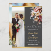 Modern Full Photo Double-Sided Save The Date Card (Voorkant / Achterkant)