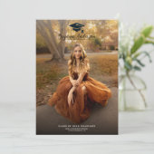 Modern Full Photo Trendy Afstuderen Kaart (Staand voorkant)