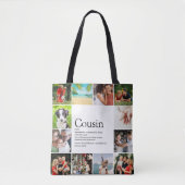 Modern Fun 12 Photo Collage Cousin Definition Tote Bag (Voorkant)