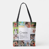 Modern Fun 12 Photo Collage Cousin Definition Tote Bag (Achterkant)