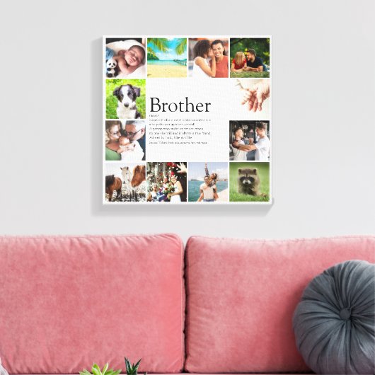 Modern Fun 12 Photo Cool Best Brother Definition Canvas Afdruk (Insitu (Woonkamer))