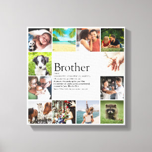 Modern Fun 12 Photo Cool Best Brother Definition Canvas Afdruk